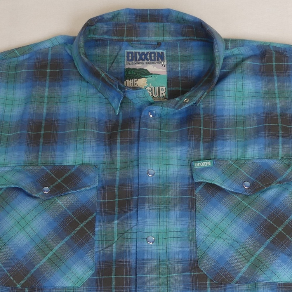 Dixxon Flannel The Big Sur Button Down Long Sleeve Shirt‎ Plaid Men's 5XL - Picture 2 of 5